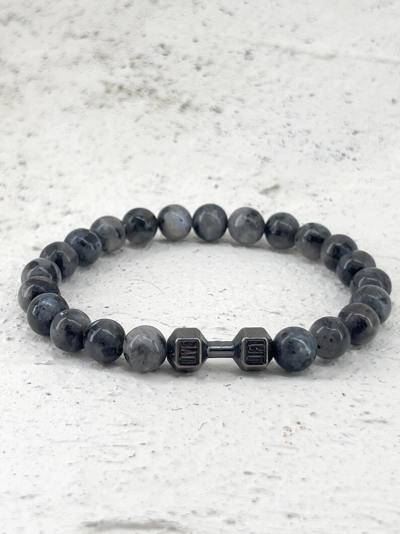 Black Fitness Dumbbell Bracelet Gym Bracelet Fitness Etsy Canada