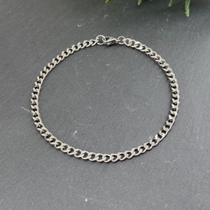 Curb chain bracelet 3.5mm ~ stainless steel ~ personalized size ~ gift for her/him