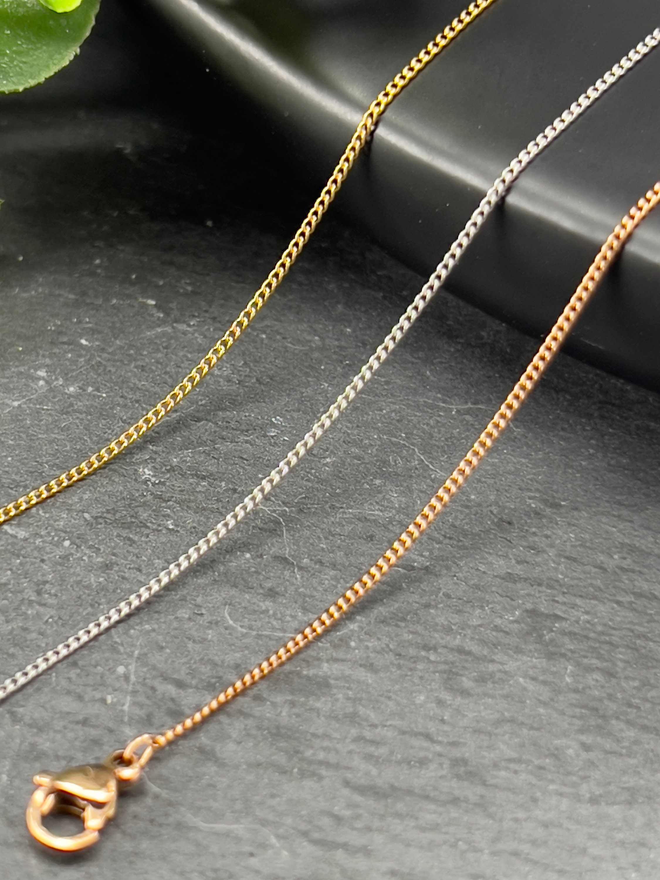 Collier Chaîne Serpent Argenté - 50 Cm - Acier Inoxydable - Fermoir Mousqueton
