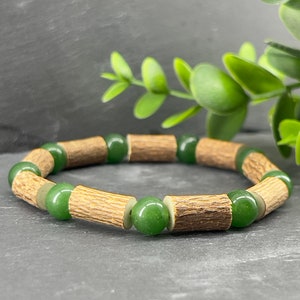 Pulseira jade verde avelã 8mm ~ tamanho personalizado | pulseira de cura | terapêutico | madeira | Avelã |