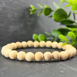 8mm Natural Bamboo Wood Mala Bracelet ~ Custom Size ~ Bohemian Bracelet ~ Yoga ~ Meditation