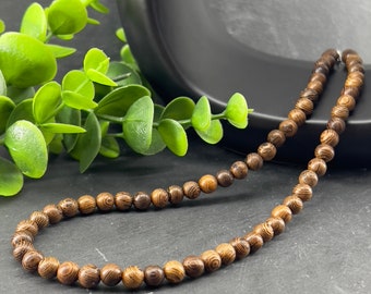 African Wenge Wood Necklace ~ Necklace for Men and Women ~ Boho ~ African Style Necklace