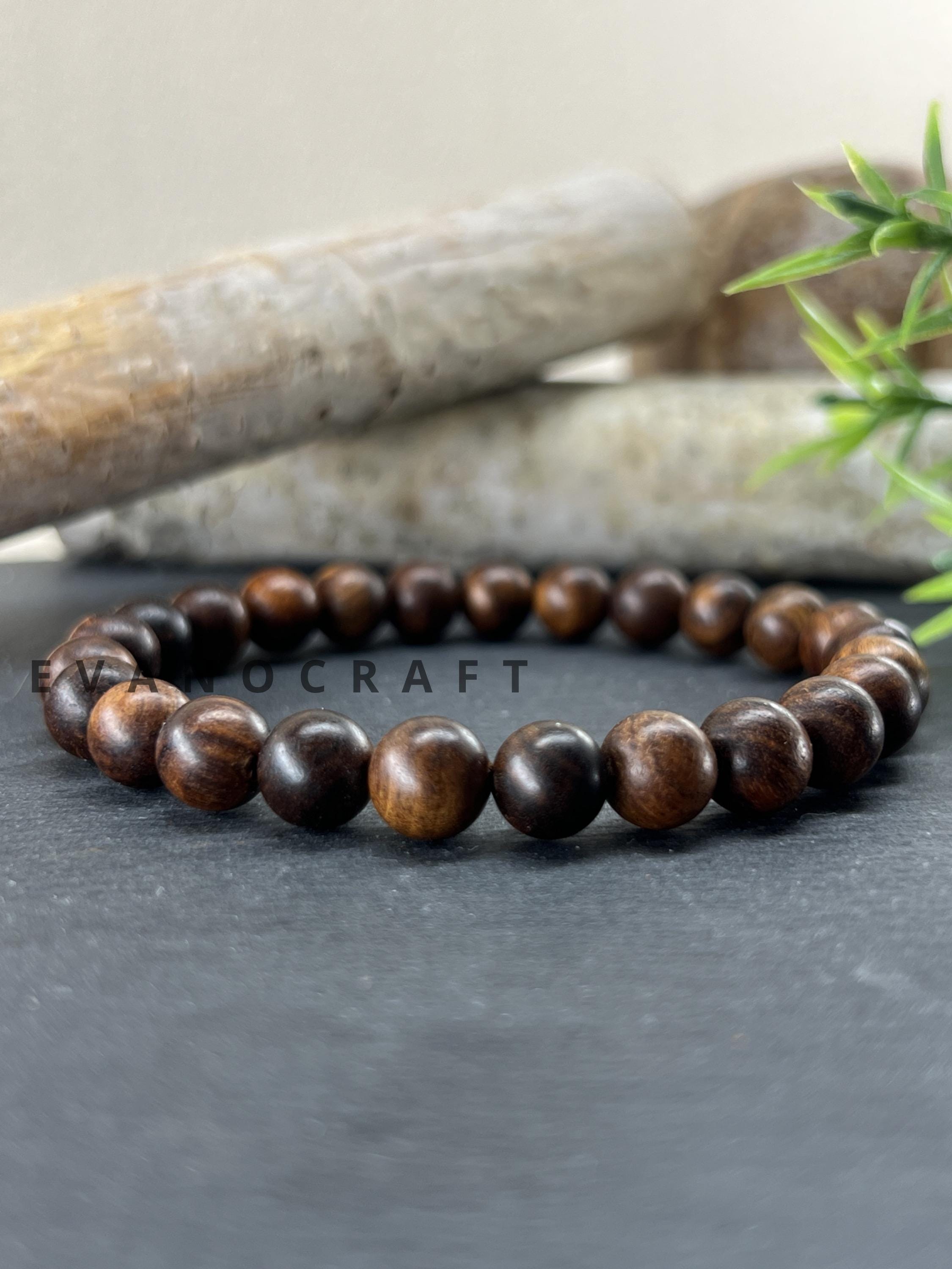 Bracelet Bohème En Perles De Bois - Réglable, Couleurs Marron Et Doré, Style Wish Bracelet, Neuf Avec étiquette