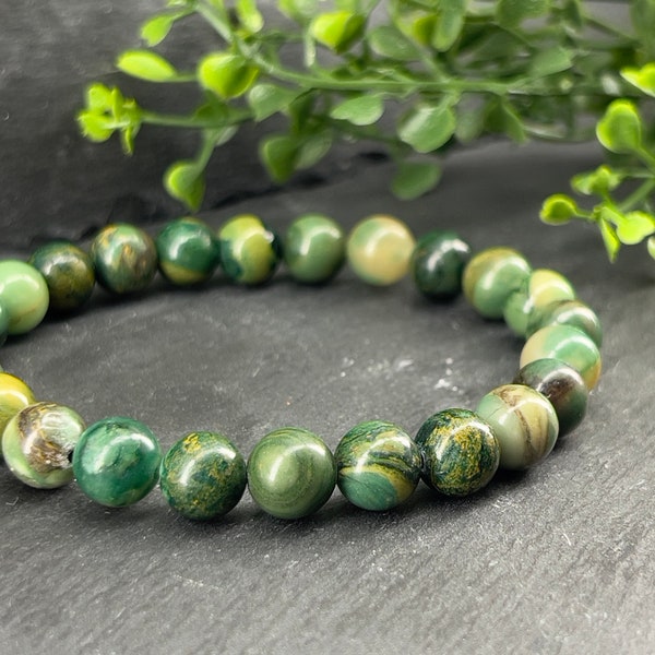 Bracelet en pierre naturelle jade africaine ~ taille personnalisée ~ bracelet vert | pierre naturelle | unisexe