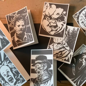 Horror slasher greeting cards