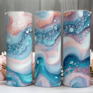 Beach Tumbler Wrap PNG for 20oz Skinny Sublimation Summer Design Instant Digital Download Ocean Vibe Digital Wrap Tumbler