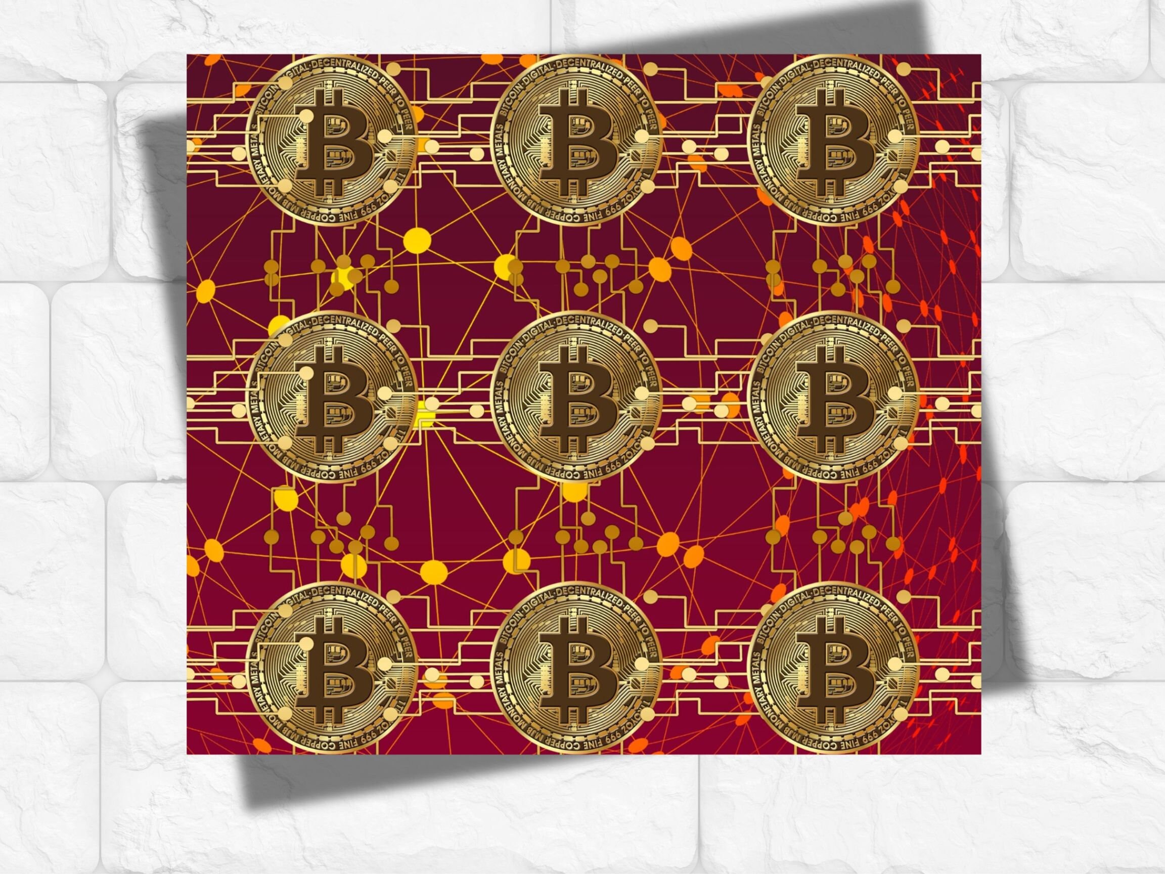 BITCOIN ラップ 20 オンス スキニータンブラー 昇華デザイン レッド、ゴールド タンブラー ラップ PNG 暗号デジタルダウンロード  ブロックチェーン スキニーストレートタンブラー - Etsy 日本
