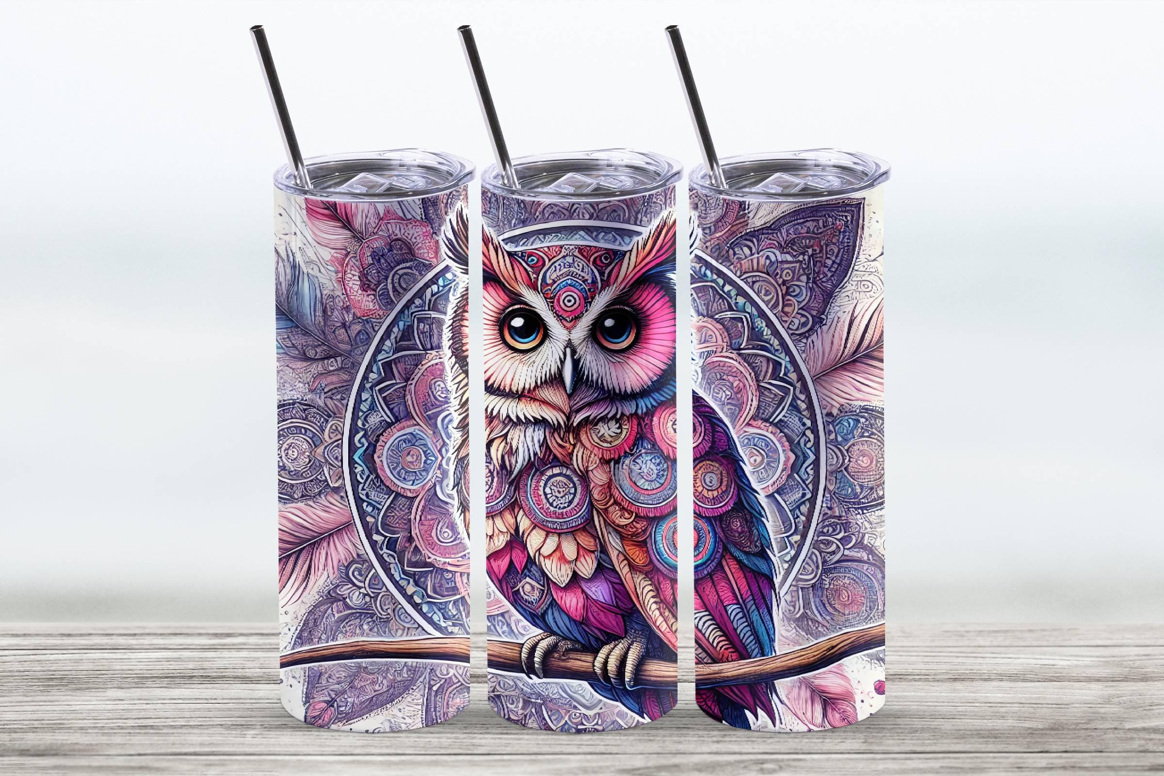 Emballage chouette 20 oz et 30 oz design en sublimation de gobelet