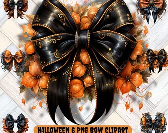 Laço de Halloween Clipart Laço Preto Fita de Halloween PNG, Laço Laranja, clipart de fita, fita PNG, Presente de Halloween, Halloween PNG
