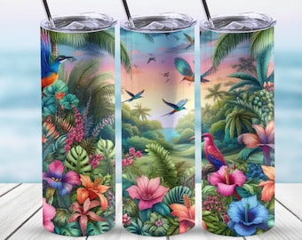 Emballage de gobelet Summer Vibes, 20 oz, 30 oz design de gobelet à sublimation skinny, aquarelle Summer Vibes, design de gobelet à fleurs, téléchargements PNG