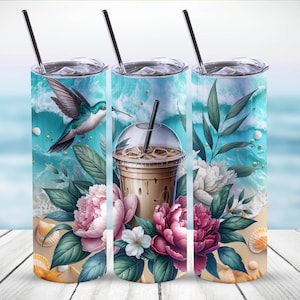 Summer Vibes Tumbler Wrap, 20oz Skinny Sublimation Tumbler Design, Coffee Tumbler Summer Sublimation Design, Beach Tumbler PNG Downloads