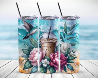 Emballage de gobelet Summer Vibes, design de gobelet à sublimation maigre 20 oz, gobelet à café design sublimation d'été, gobelet de plage téléchargements PNG