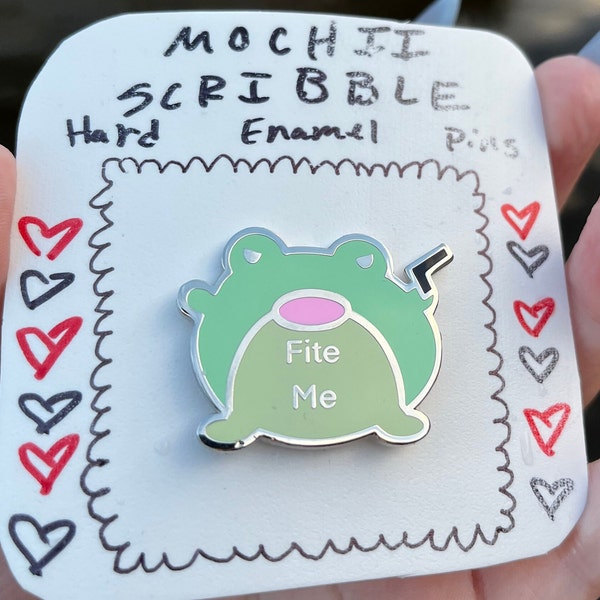 Froggy Enamel pin / Fite Me Frog / Kawaii Enamel Pin / Cute frog pin / Fight me / FROGGY PIN / PHROG pin