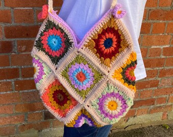 Handmade Granny Square Crochet Bag