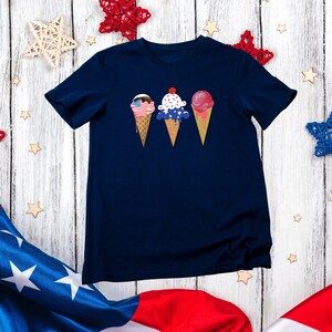 Independence Day Icecream shirt for 4th of July Fireworks Shirt Red white blue patriotic shirt