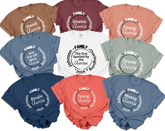 Auntie shirt for family reunion Thanksgiving family Tshirts gift for aunt group shirt funny family shirt alternative for cousin crew