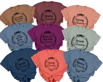 Auntie shirt for family reunion Thanksgiving family thsirts gift for aunt group shirt funny family shirt alternative for cousin crew
