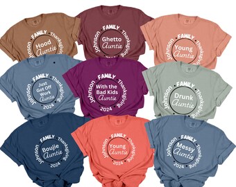 Auntie shirt for family reunion Thanksgiving family thsirts gift for aunt group shirt funny family shirt alternative for cousin crew