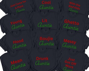 Auntie shirt for family reunion Christmas family Tshirts gift for aunt group shirt funny family shirt alternative for cousin crew