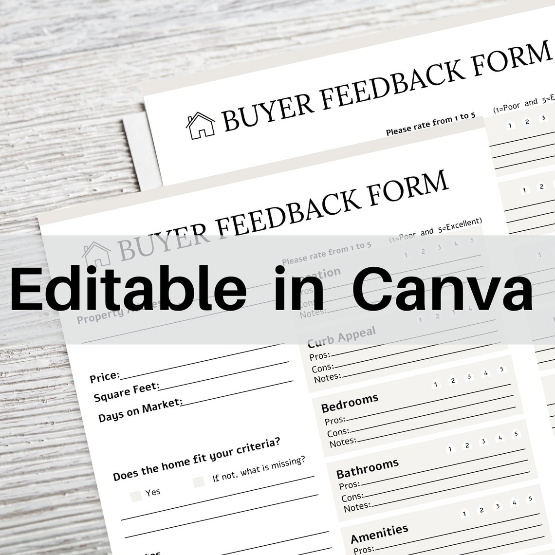 Buyer Showing Feedback Form Showing Schedule Real Estate Marketing