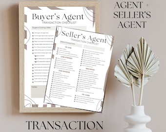 Buyer's Agent and Seller's Agent Transaction Checklist | Step by Step Checklist for Buyer Agent and Listing Agent | Real Estate Marketing