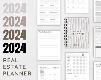 Real Estate Planner 2024  [Printed Coil Bound YEARLY REALTOR PLANNER!]