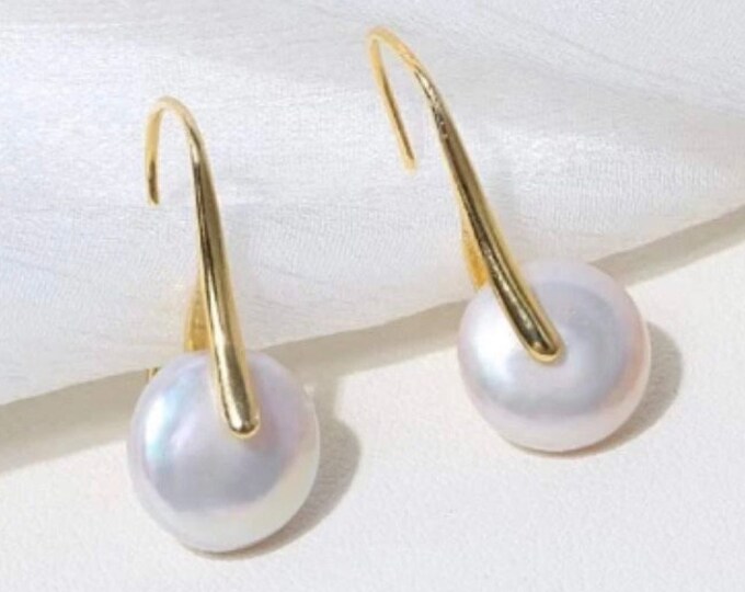 1 Pair Women Natural Freshwater Pearl Drop Dangle Earring Jewelry Party Gifts