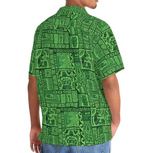 SM-5XL Disney Green Tapa Trader Sam&#39;s Inspired | Hawaiian Shirt | Tiki Bar | Aloha Shirt| Disney | Enchanted Tiki Bar | Disney Polynesian