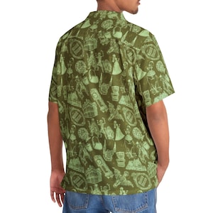 SM-5XL HM inspired Aloha Shirt (Mint Julep)| Hawaiian shirt | Tiki Bar | Aloha Shirt | Tiki | Hawaiiana | Trader Sam&#39;s | Haunted Mansion