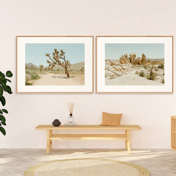 Joshua Tree Wall Art Prints, Set de deux Desert Prints, Set de deux Joshua Tree National Park Prints, Desert Art Prints, Boho Art Prints