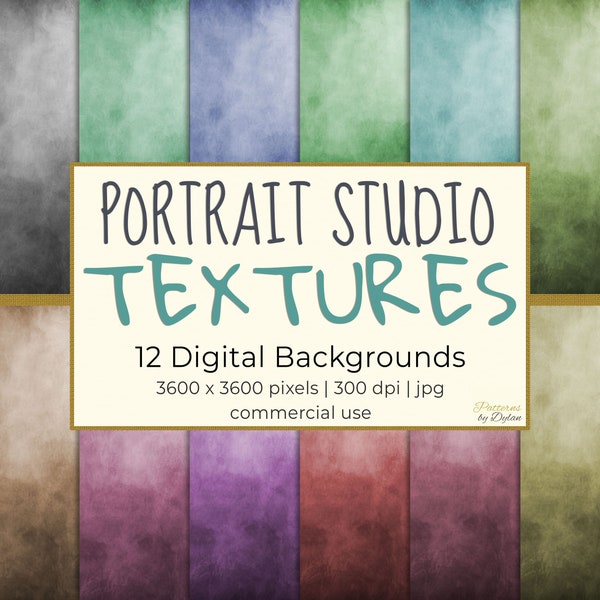 PORTRAIT STUDIO TEXTURES Digital Photo Backgrounds Pack, Downloadable Backdrop Set for Photography, Instant Download, Commercial Use