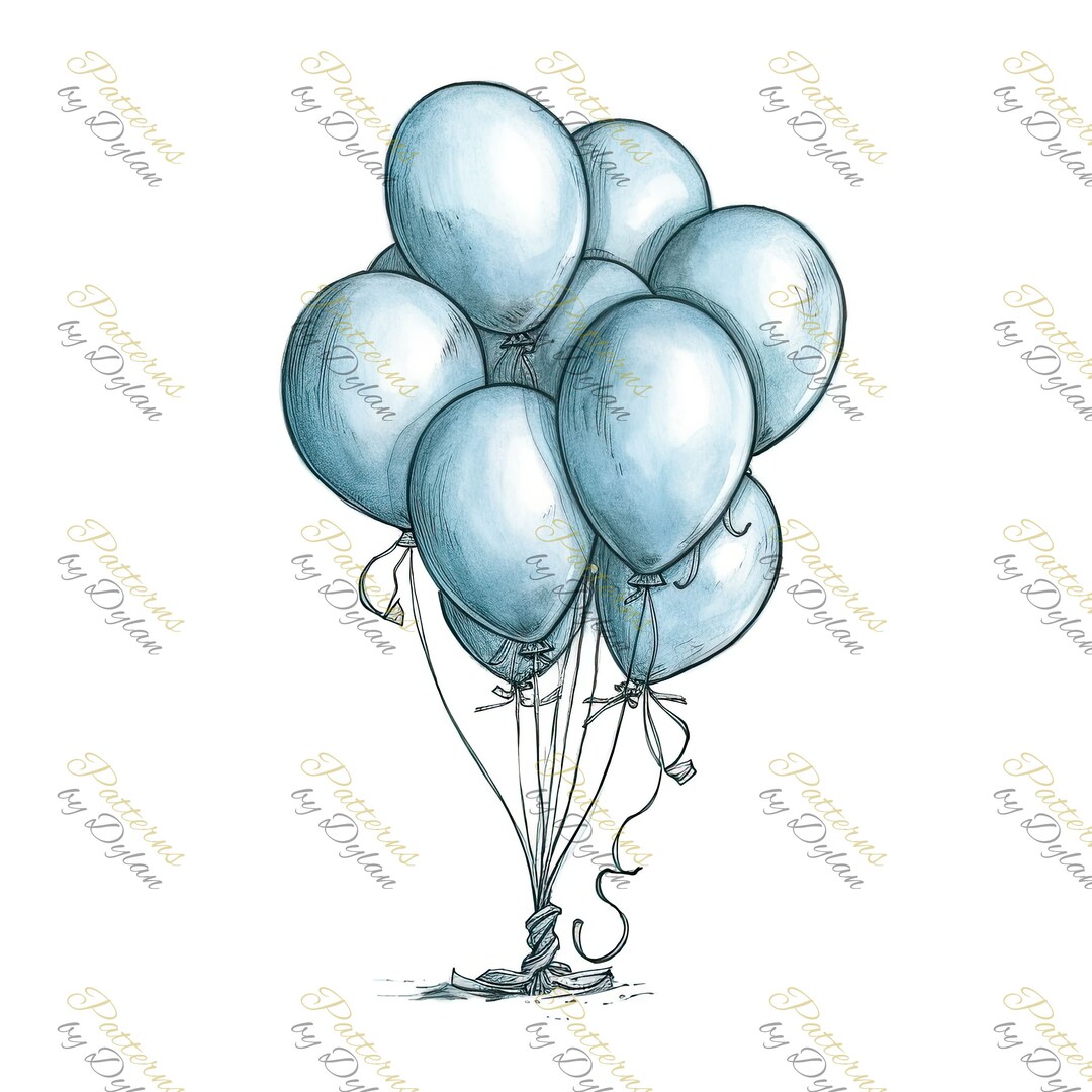 Baby Blue Balloons Clip Art Set of 12, for Gender Reveal, It's a Boy ...