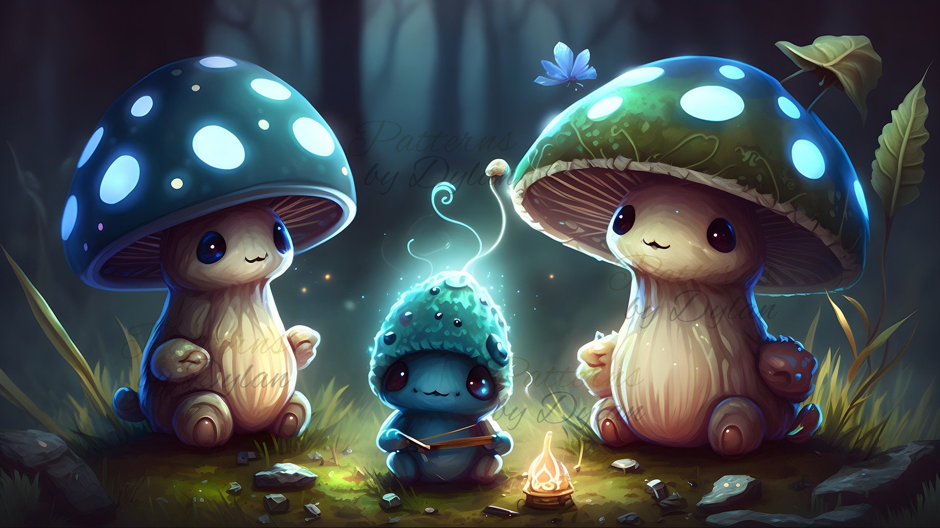 Mushroom forest Wallpaper 4K, Surreal, AI art