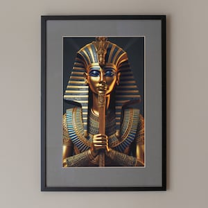 Pharaoh God, Egyptian Art, Wall Art, Digital Download, Digital Print, Digital Art