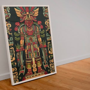 Mayan God, Mayan God Wall Art, Mayan, Digital Download, Digital Print, Digital Wall Art, Wall Art