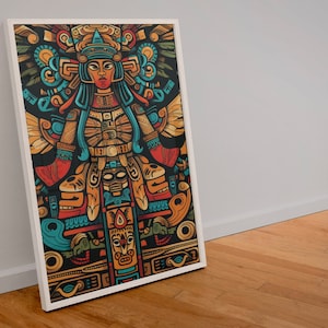 Mayan Goddess Art, Mayan Wall Art, Digital Print, Digital Download, Digital Wall Art, Wall Art