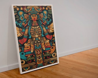 Mayan Goddess Art, Mayan Wall Art, Digital Print, Digital Download, Digital Wall Art, Wall Art