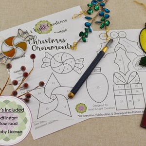 Christmas Ornaments, Stained Glass Pattern - Hobby License
