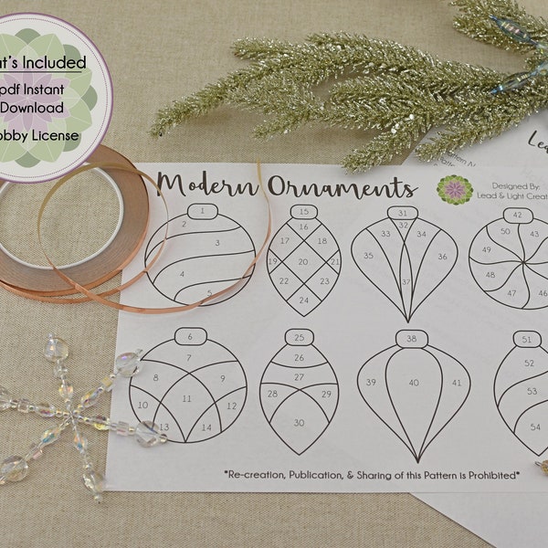 Modern Ornaments, Stained Glass Pattern - Hobby License