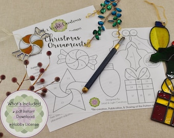 Christmas Ornaments, Stained Glass Pattern - Hobby License