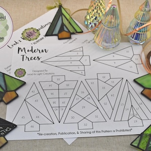 Moderna träd - Ornament, Mönster av målat glas - Hobbylicens