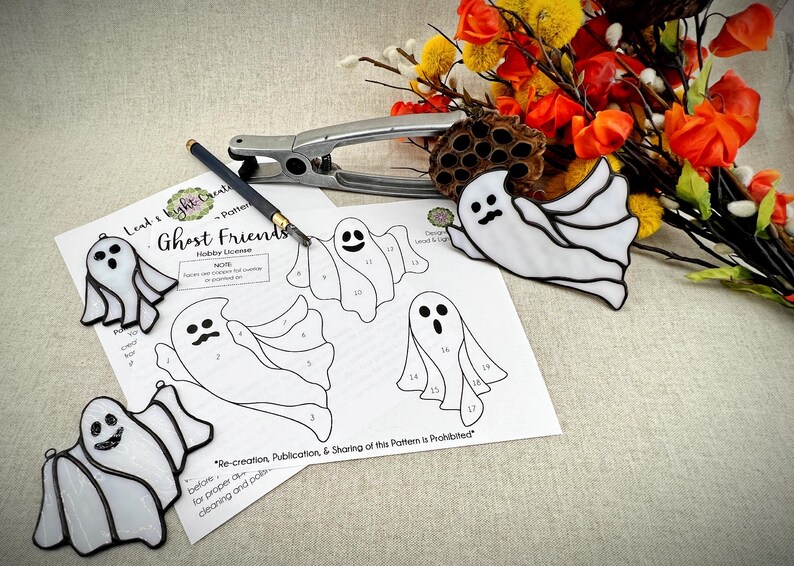 Ghost Friends, Stained Glass Pattern - Hobby License - Etsy