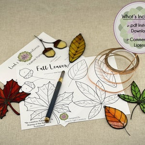 Herfstbladeren, glas-in-loodpatroon - commerciële licentie