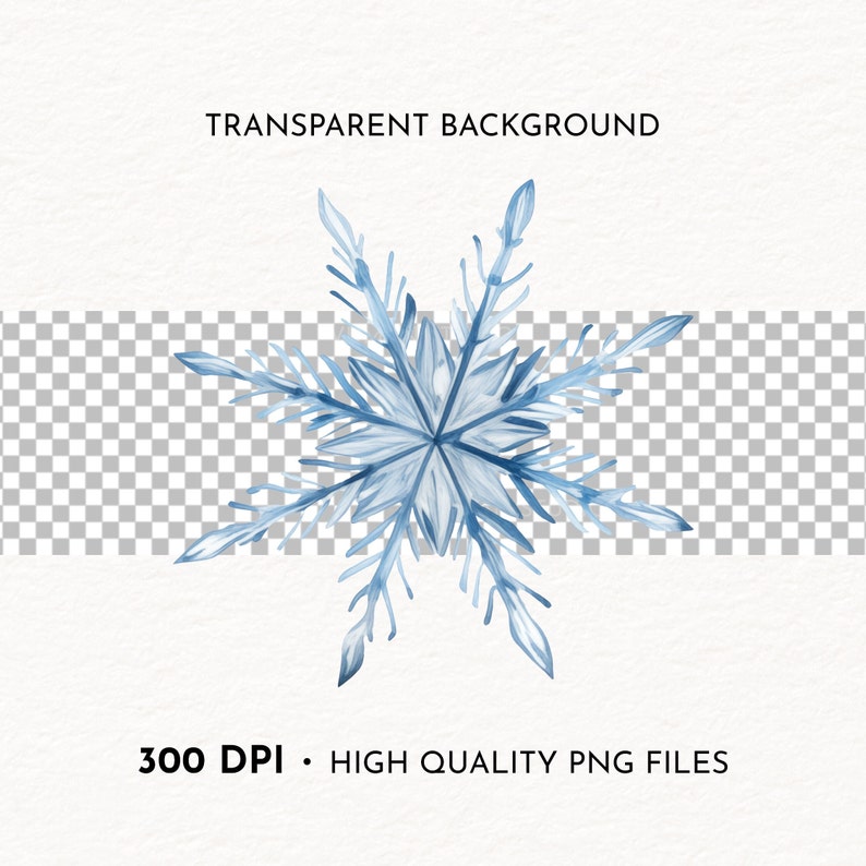 Snowflake | Watercolor Clipart Set | Decorative PNG |winter Illustation ...
