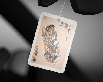 Vintage Classic Car Illustration Car Air Freshener | Retro Automobile Scented