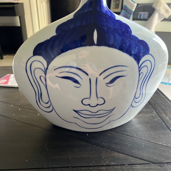 Blue and White Vase Etsy