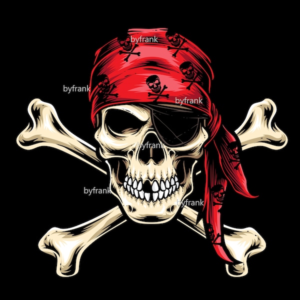 Pirate skull vector / pirate skull / skull vector / digital download skull