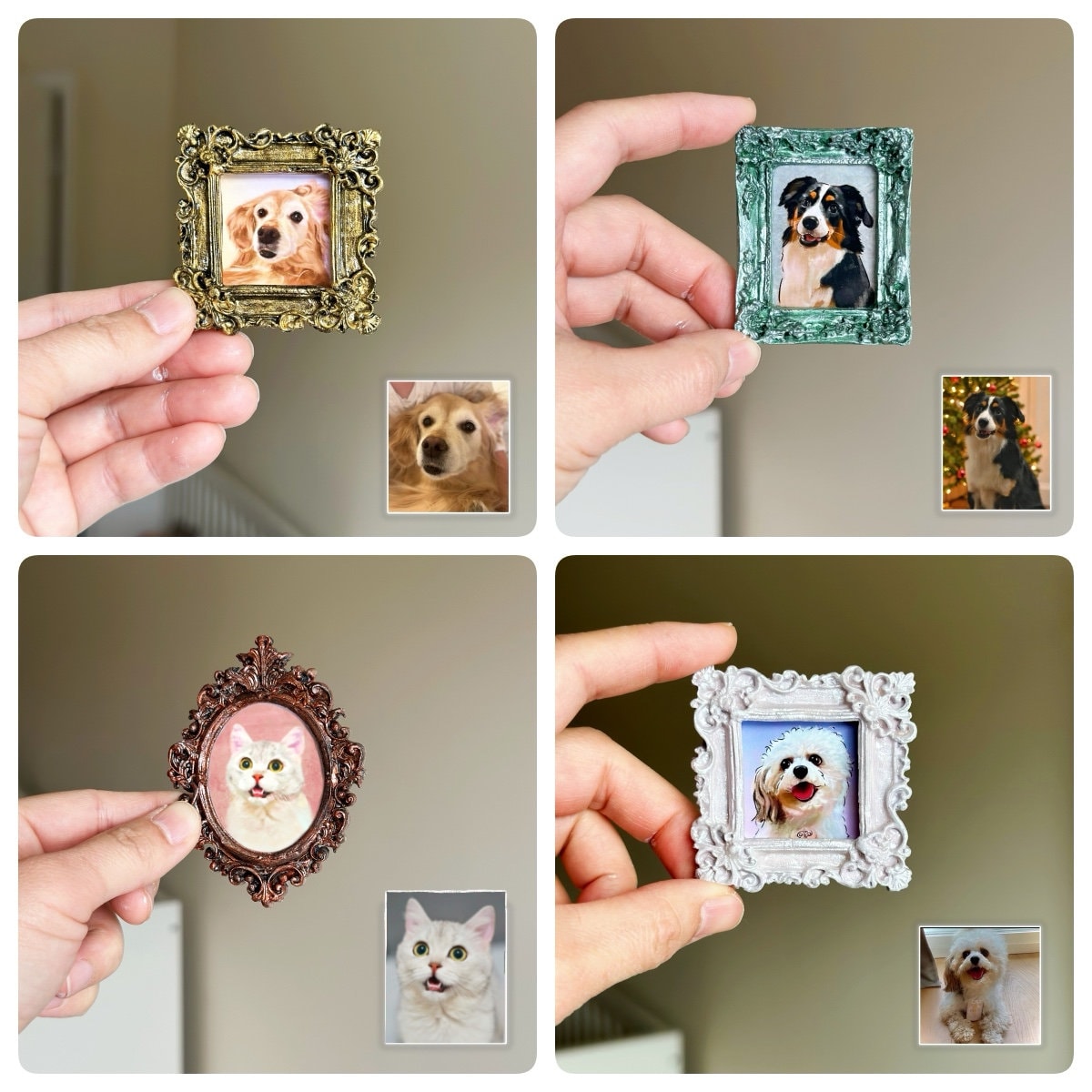 Custom Pet Portrait Magnets, Vintage Oil Painting Style, Best Gift for Pet Owner and Lover