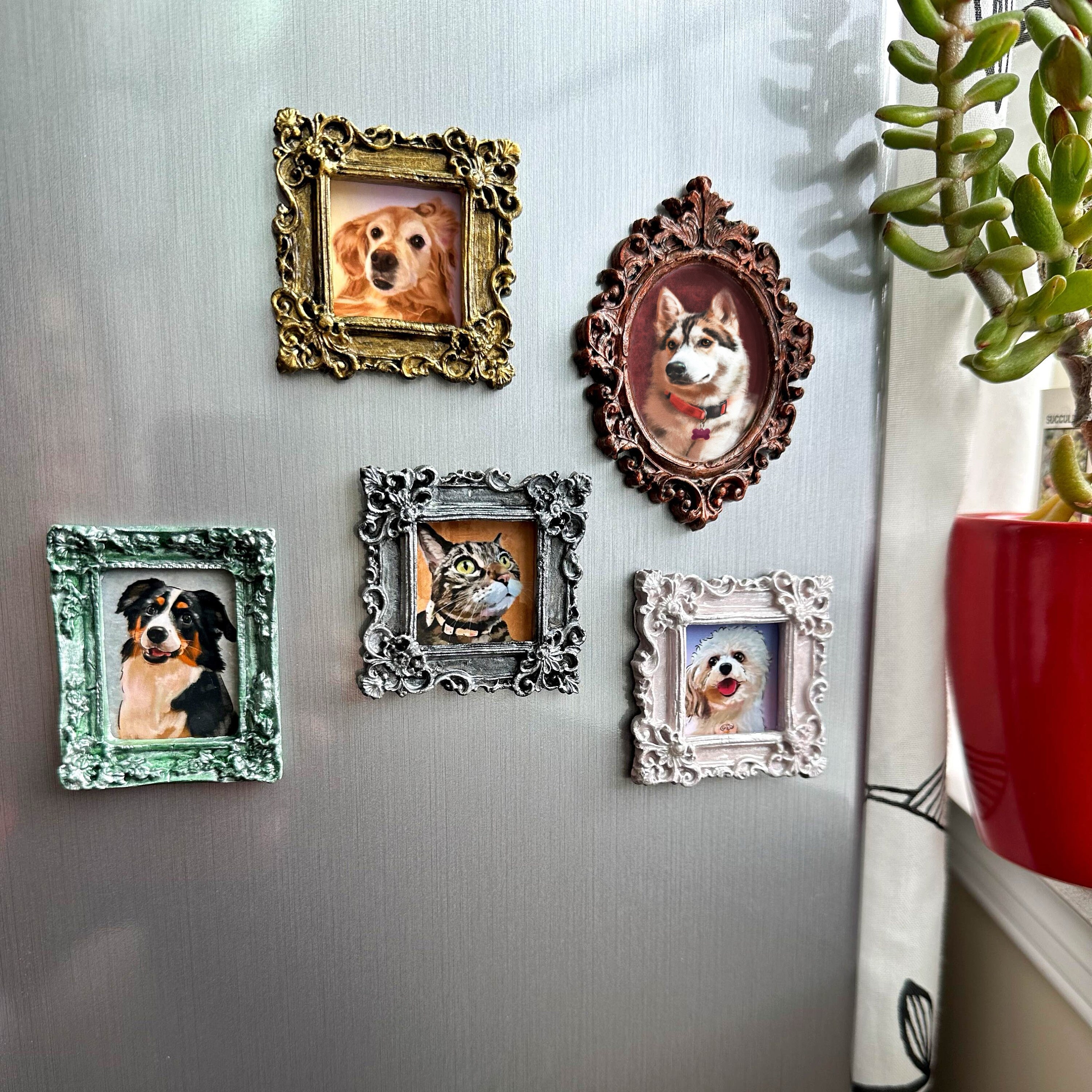 Custom Pet Portrait Magnets, Vintage Oil Painting Style, Best Gift for Pet Owner and Lover