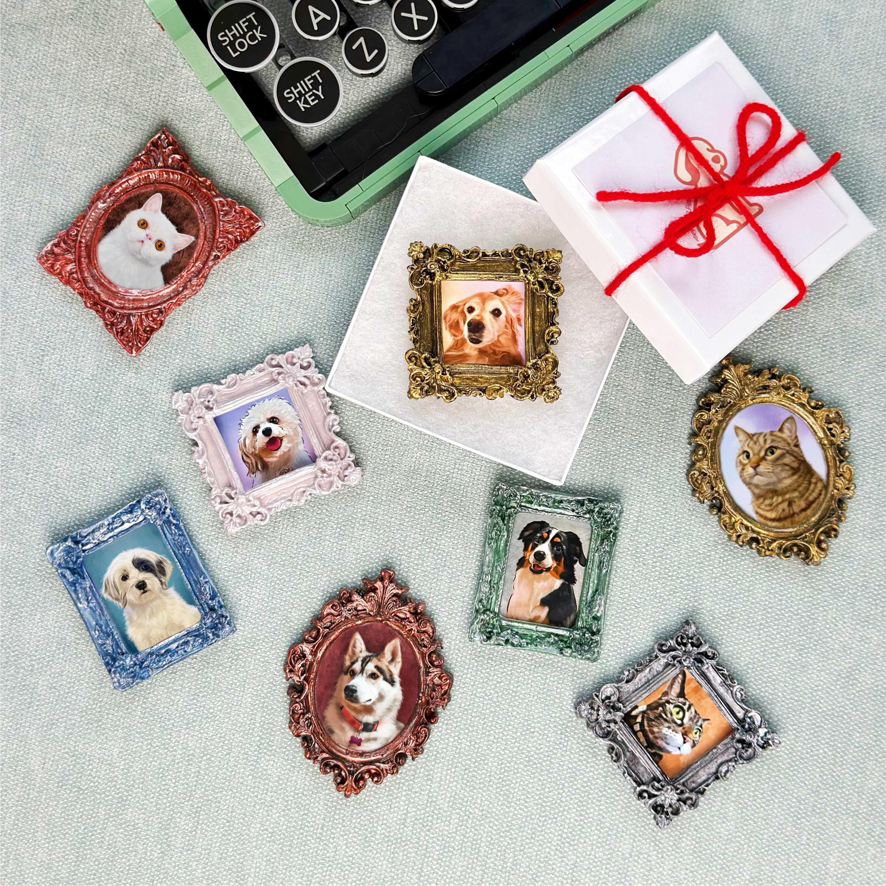 Custom Pet Portrait Magnets, Vintage Oil Painting Style, Best Gift for Pet Owner and Lover